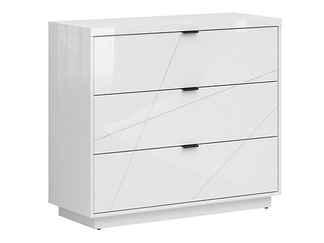 Chest of drawers Fivale 118 (Glossy white + White)
