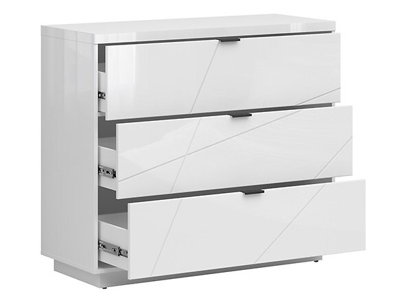 Chest of drawers Fivale 118 (Glossy white + White)