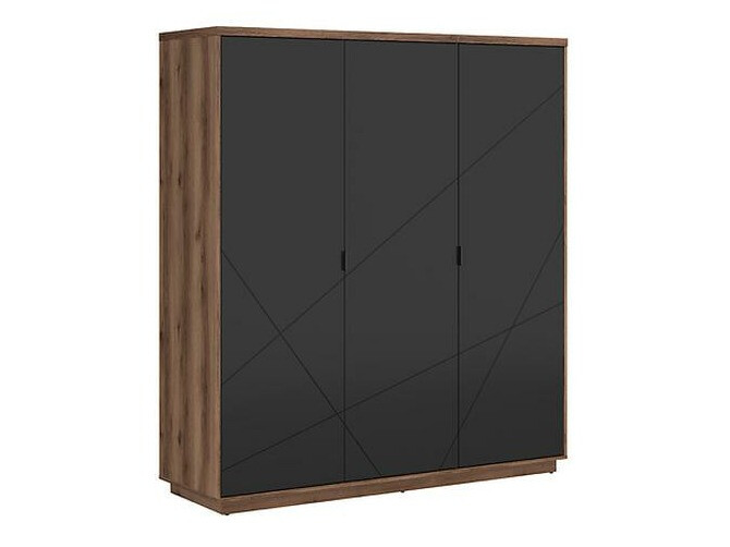 Wardrobe Fivale 116 (Dark Delano oak + Matt black)