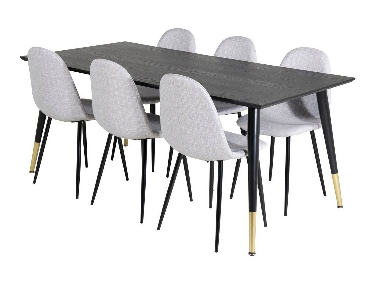 Dining set Dallas 2577 (Black + Brass)