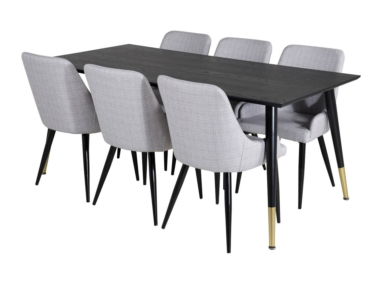 Dining set Dallas 2599 (Black + Brass)