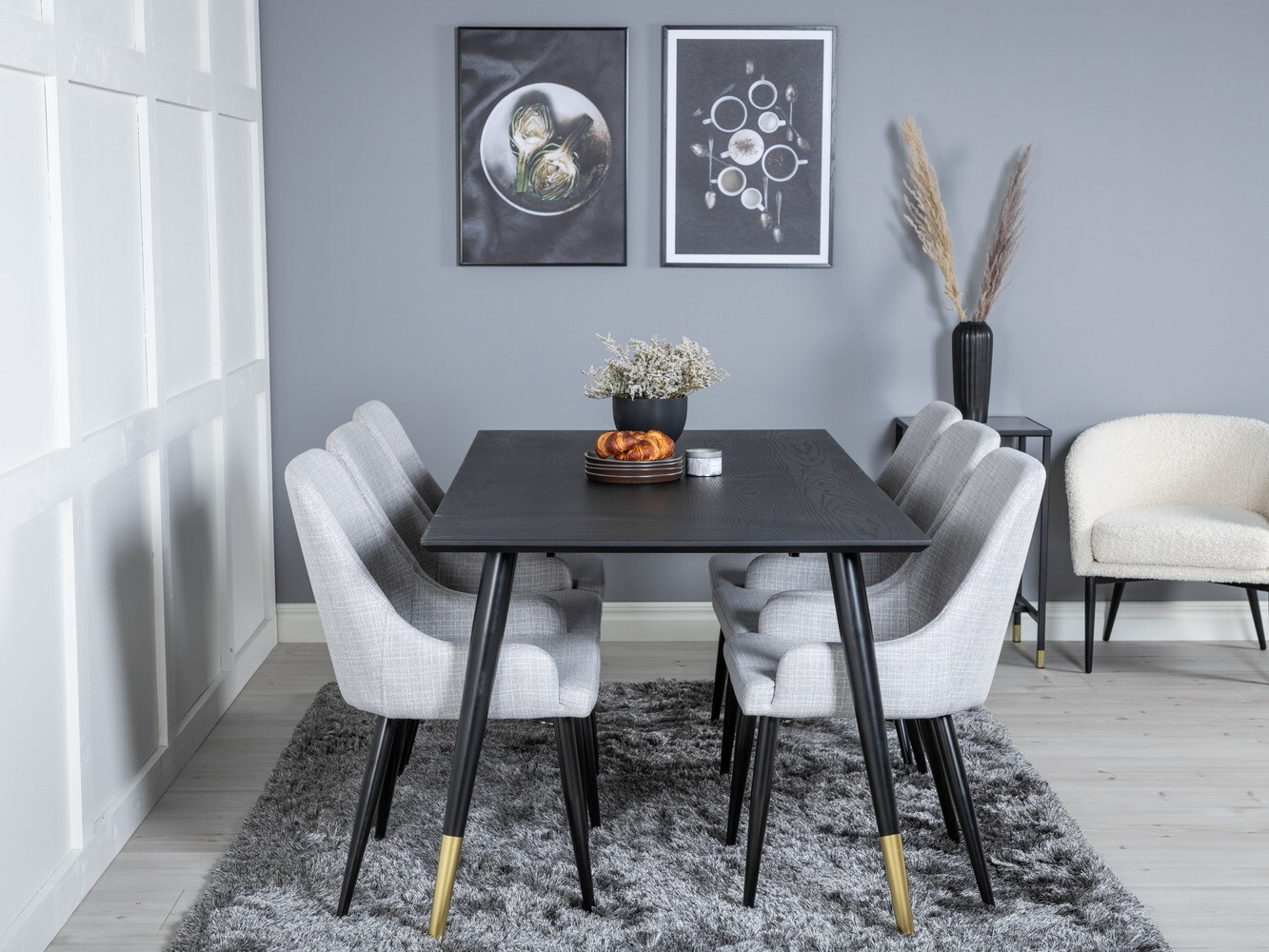 Dining set Dallas 2599 (Black + Brass)