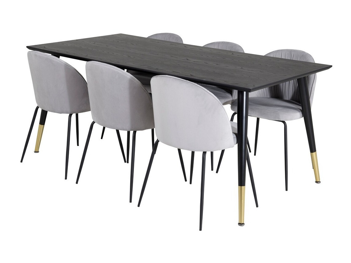 Dining set Dallas 2600 (Black + Brass)