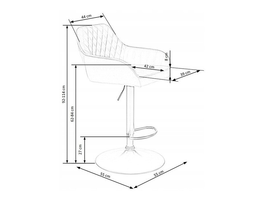 Counter stool Houston 972 (Grey)