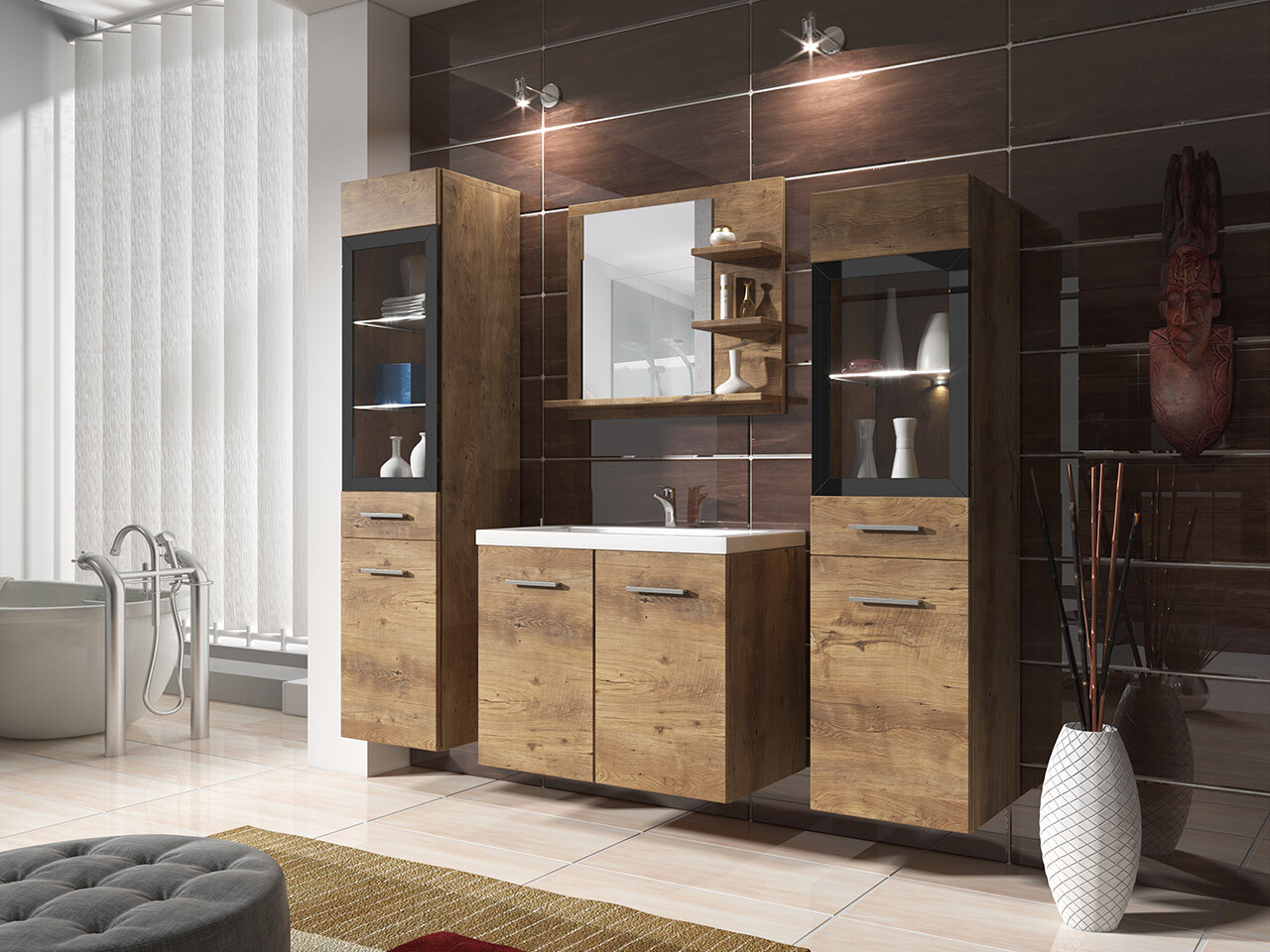 Bathroom set Scientia IV (Chestnut)