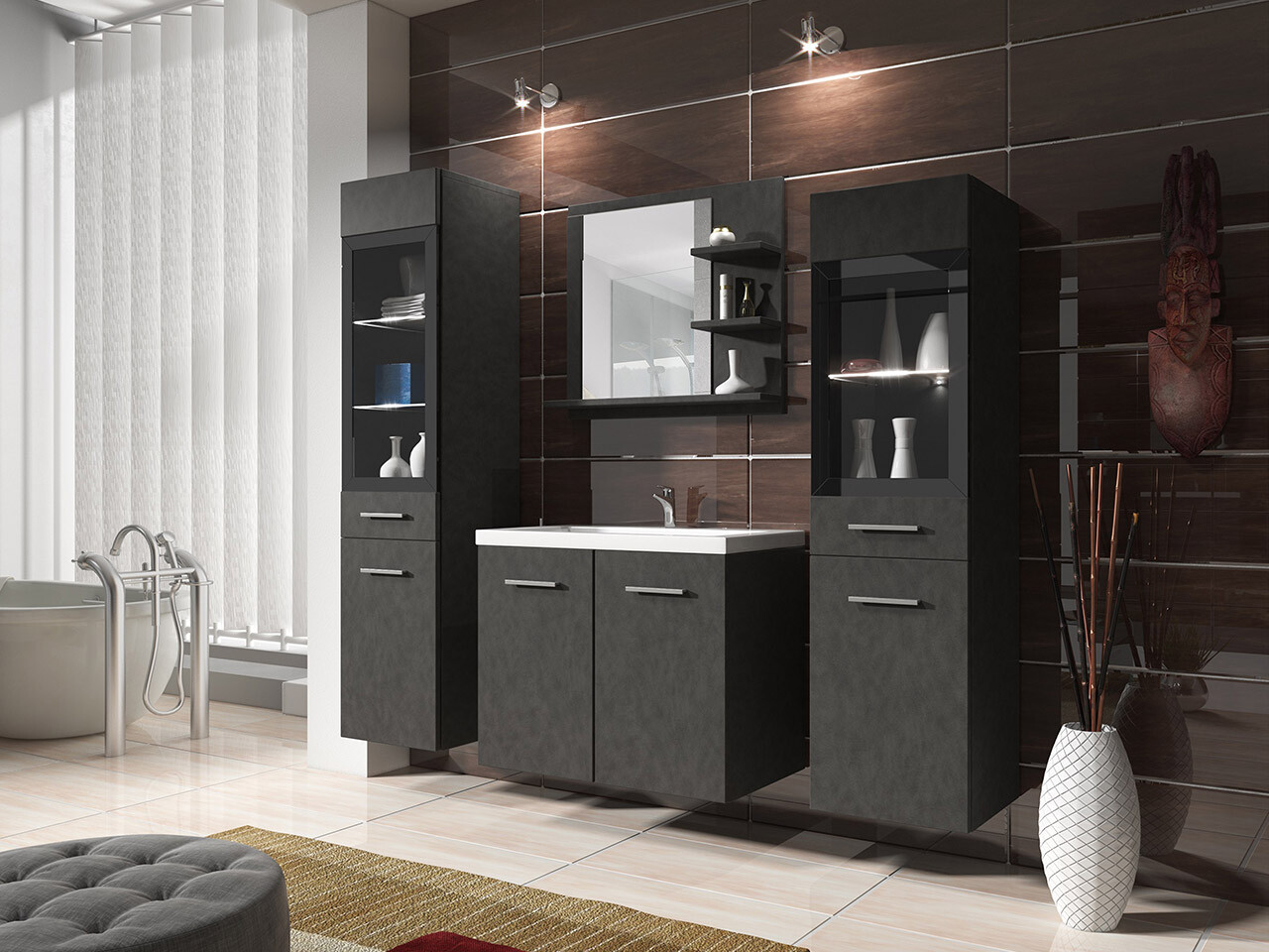 Bathroom set Scientia IV (Matera grey)