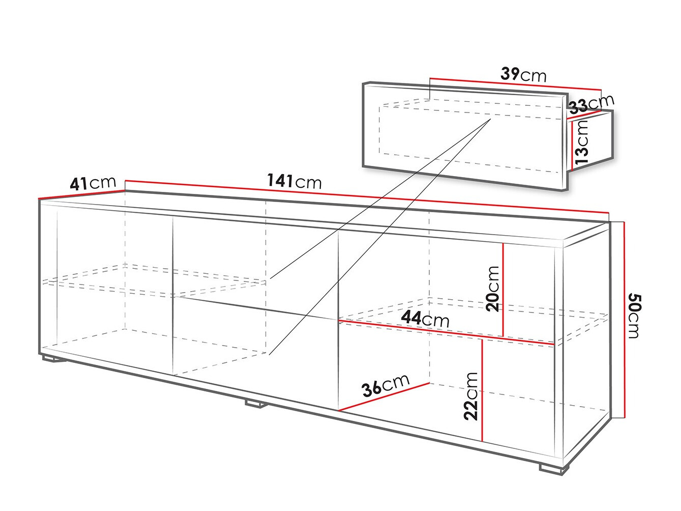 TV stand Comfivo Tutela (White)