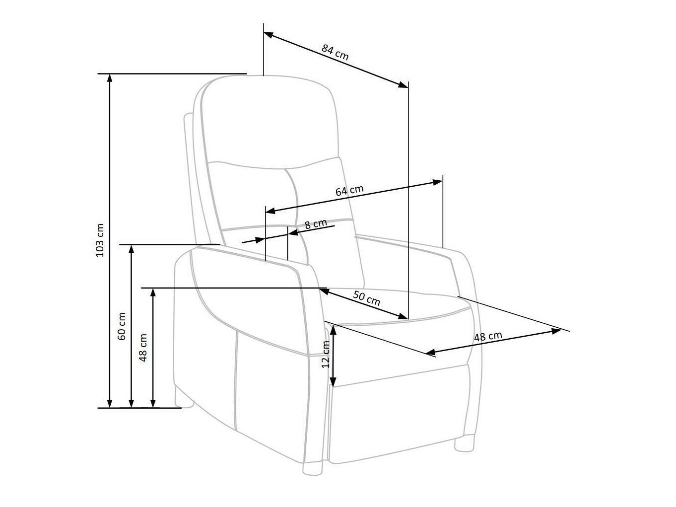 Armchair recliner Houston 992 (Bluvel 14)