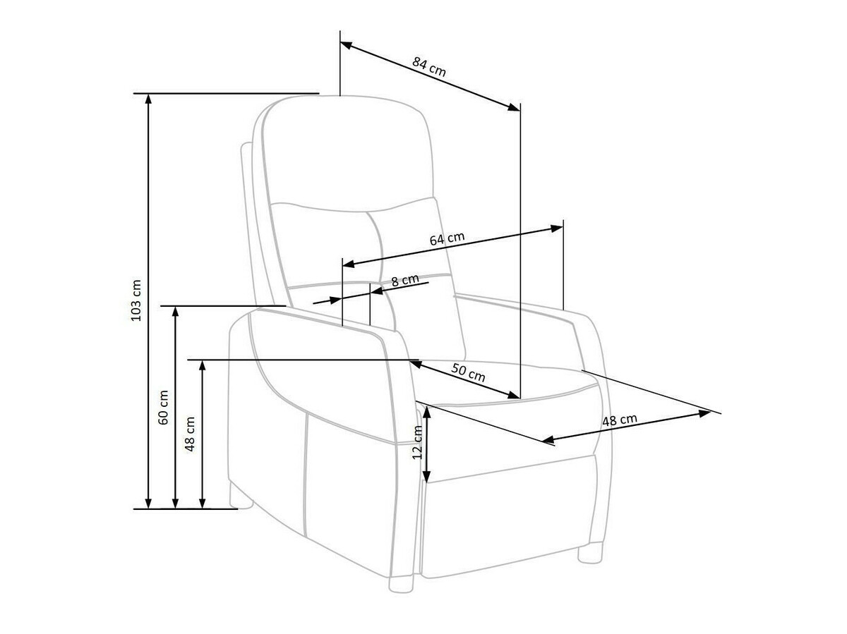 Armchair recliner Houston 992 (Bluvel 68)