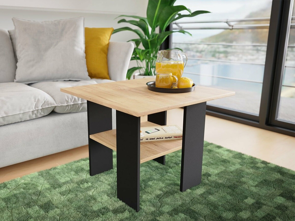 Coffee table Reading 102 (Black + Craft oak)