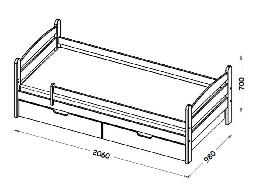 Bed Ogden 166 (Walnut)