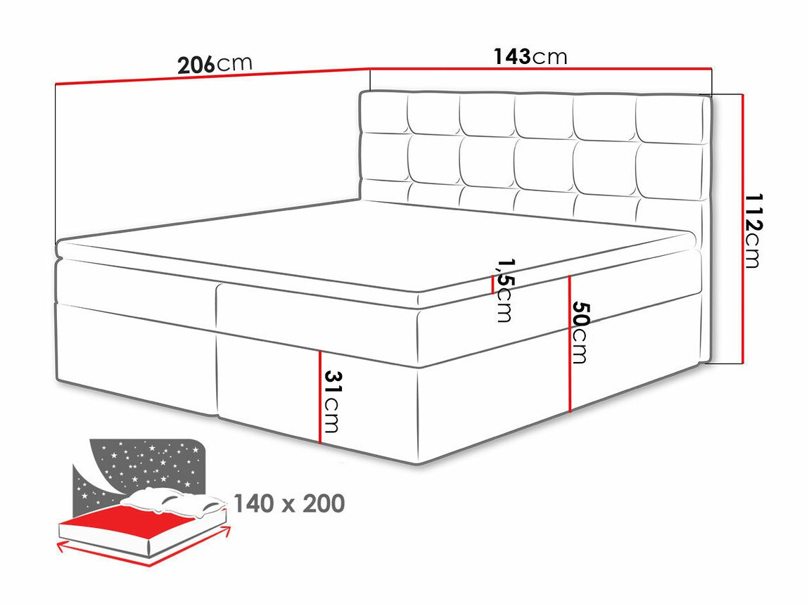 Continental bed Comfivo 196 (Muna 08)