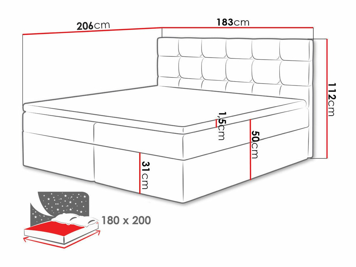 Continental bed Comfivo Osculum I (Muna 08)