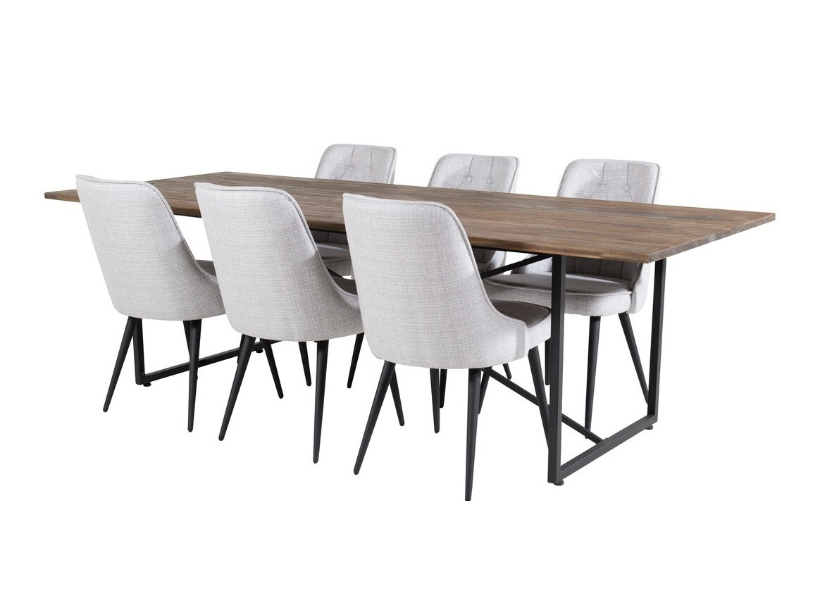 Dining set Dallas 1865 (Black + Light grey)