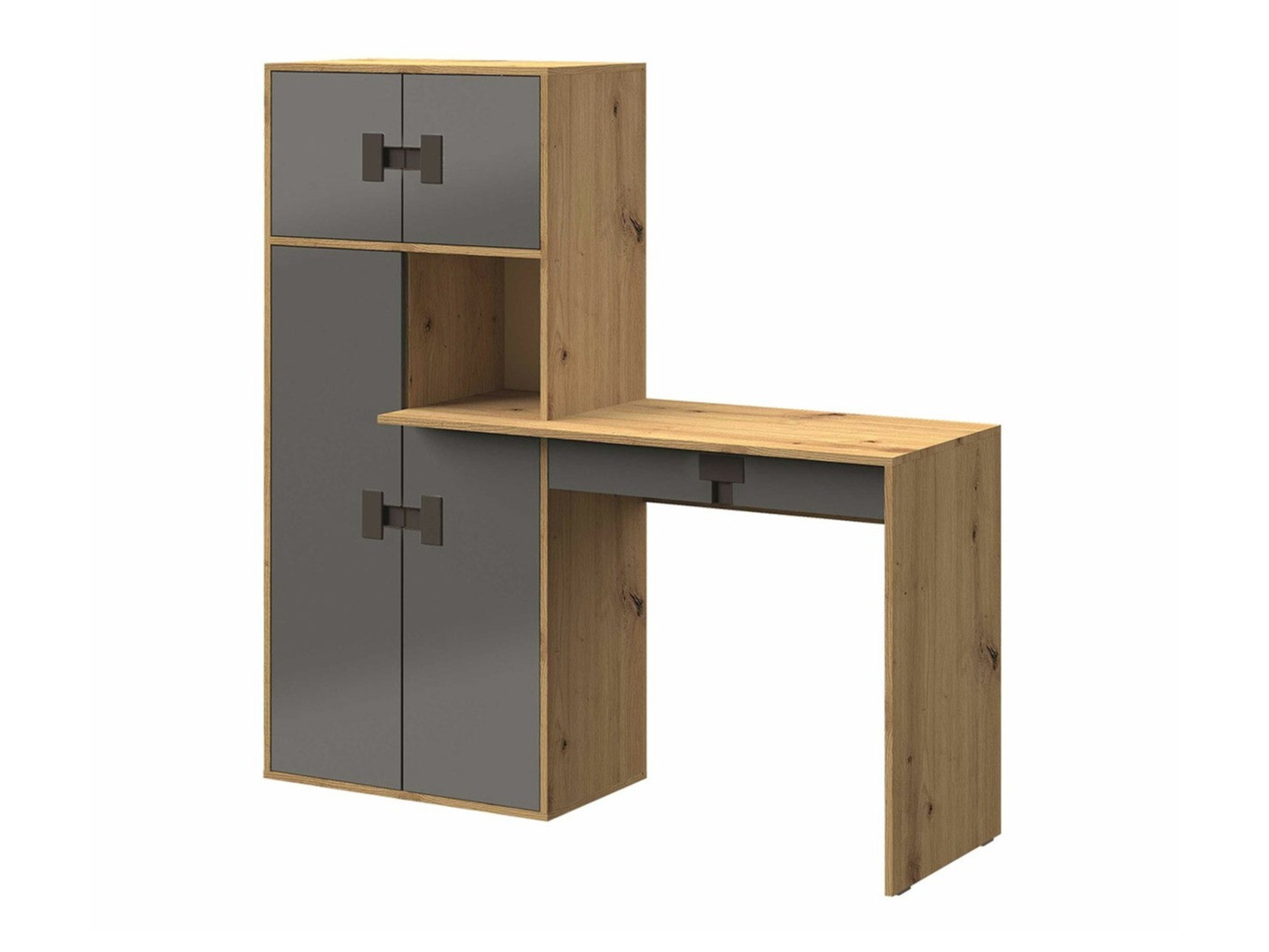 Desk Florevi 101 (Glossy grey + Artisan oak)