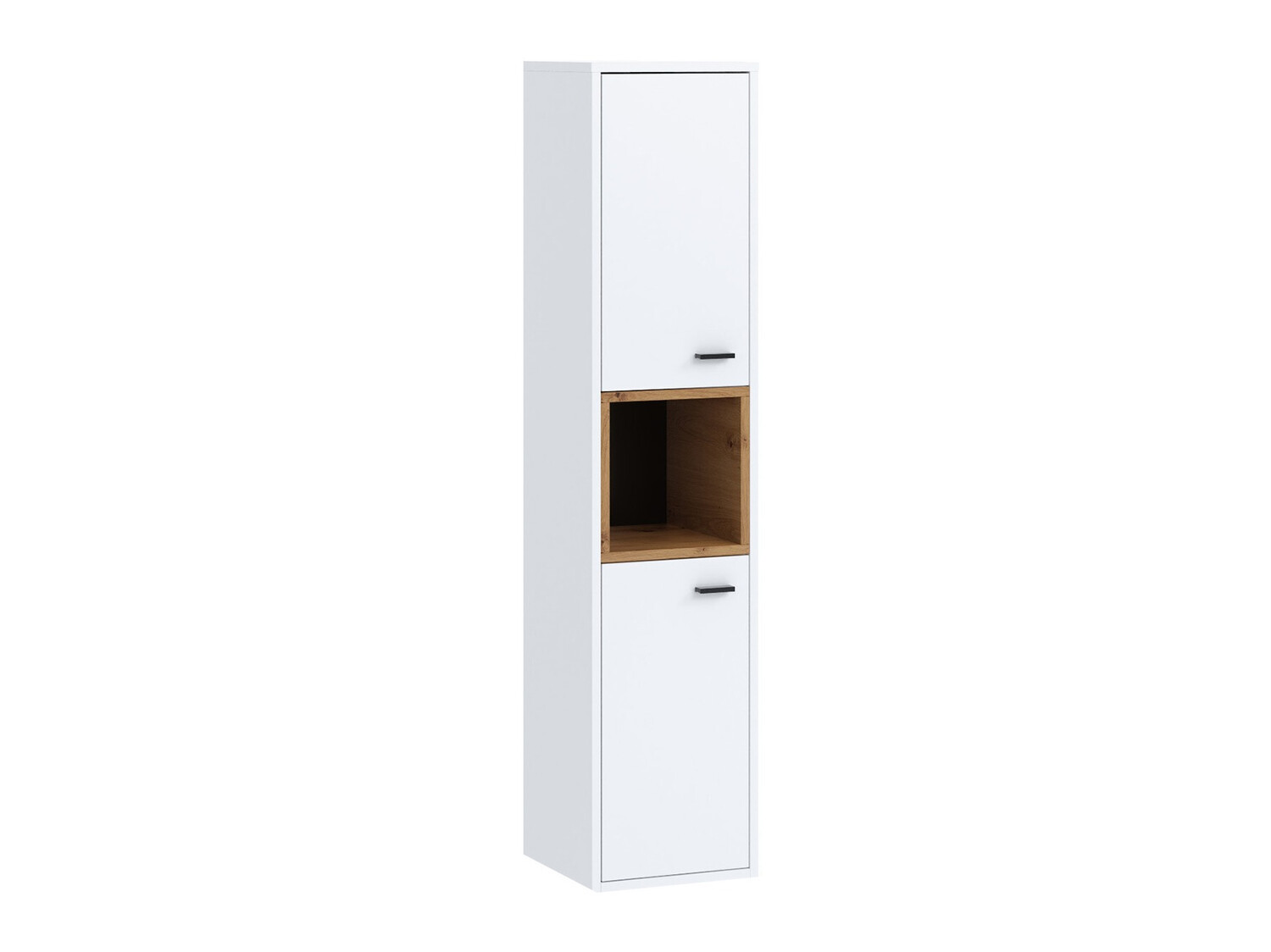 Wall-mounted bathroom cabinet Velum (White + Artisan oak)
