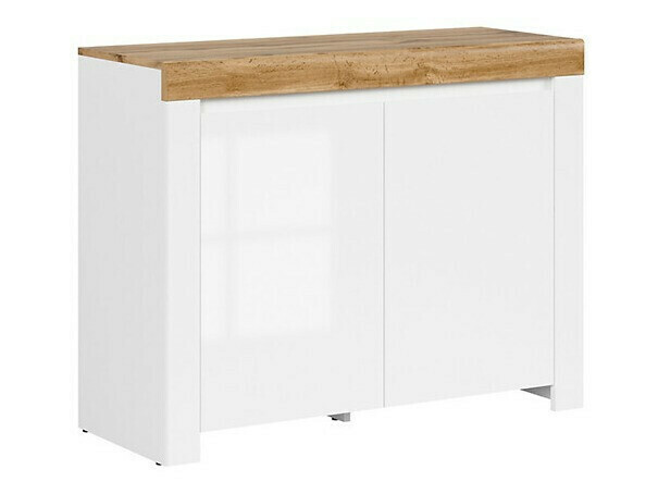 Sideboard Sonsoru 101 (White + Glossy white + Wotan Oak)