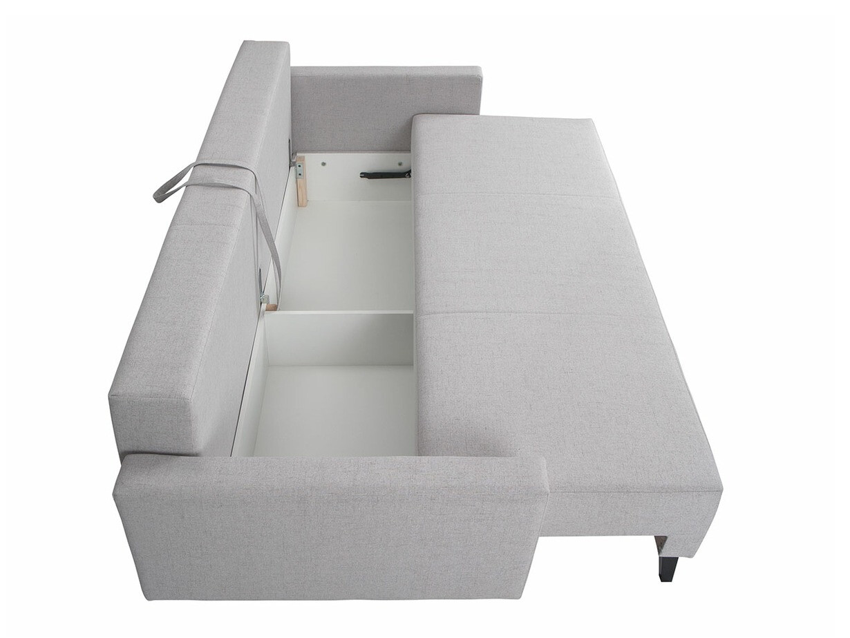 Sofa bed Delbene 129 (Aura 23 + Glossy black)