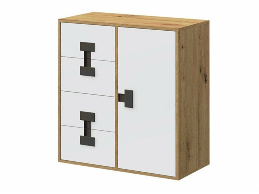 Chest of drawers Florevi 103 (Matte white + Artisan oak)