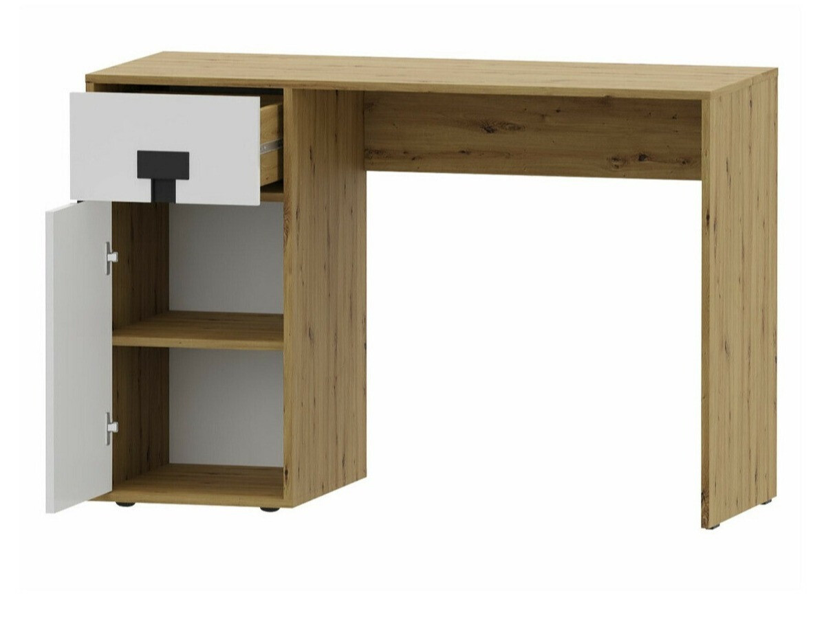 Desk Florevi 100 (Glossy white + Artisan oak)