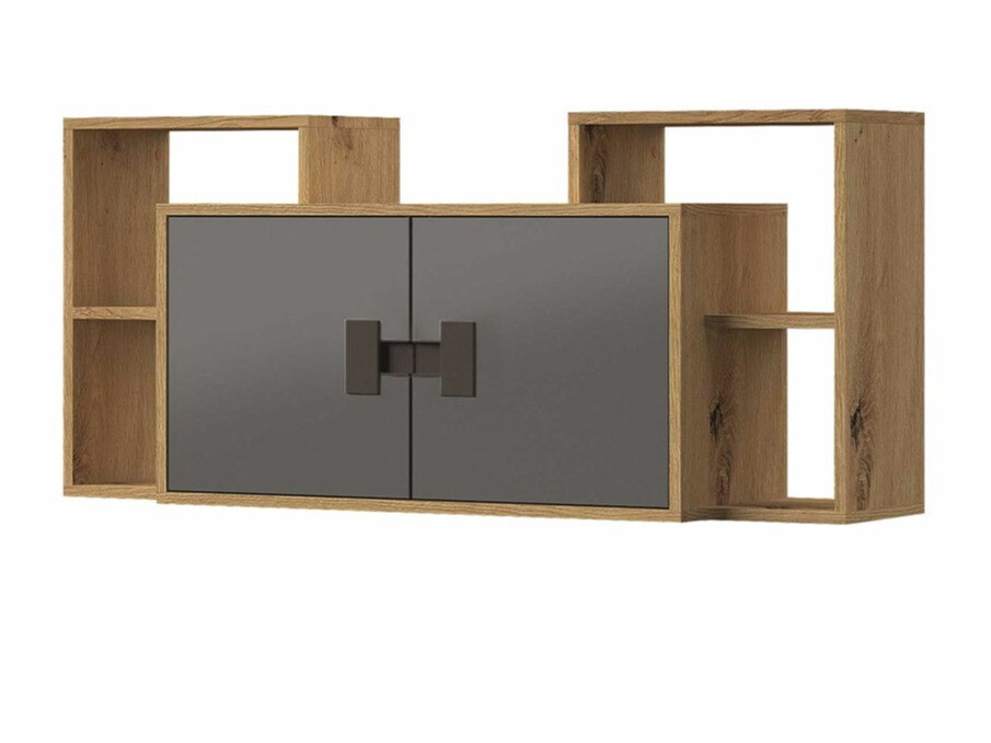 Wall cabinet Florevi 107 (Gloss grey + Artisan oak)