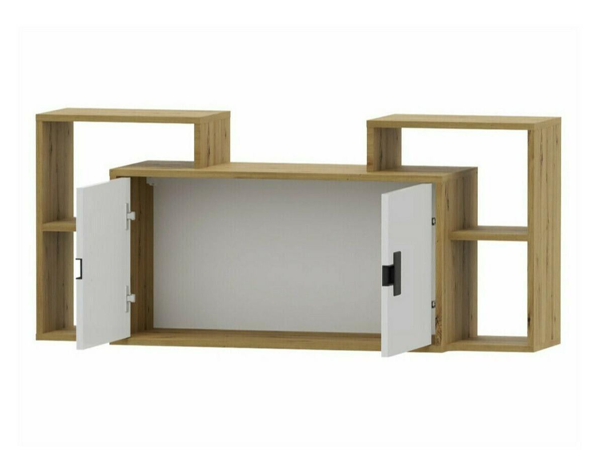 Wall cabinet Florevi 107 (Gloss grey + Artisan oak)