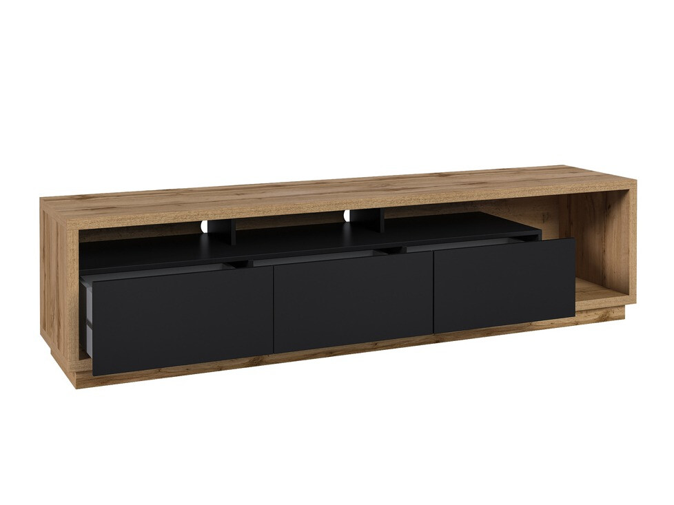 TV stand Austin 357 (Wotan Oak + Matt black)