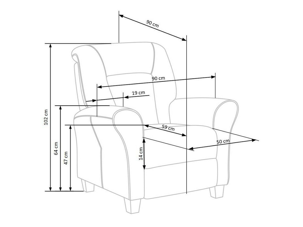 Recliner armchair Houston 848 (Grey + Beech)