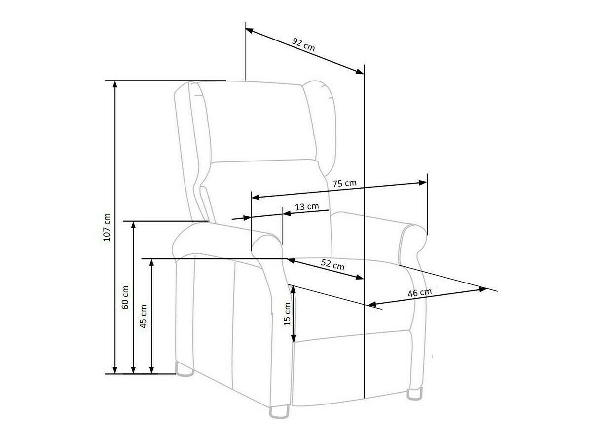 Armchair recliner Houston 878 (Bluvel 19)