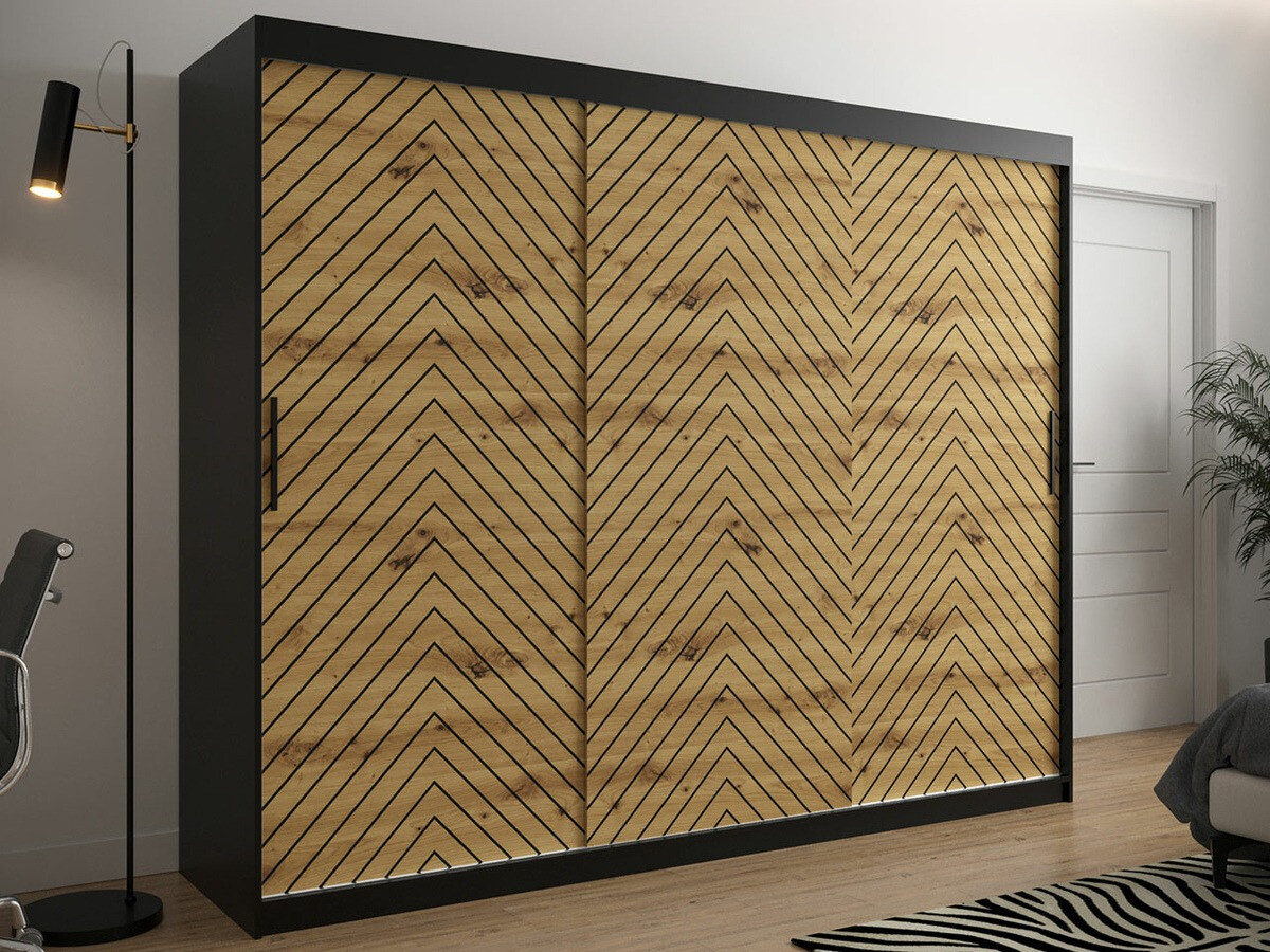 Wardrobe Hartford 316 (Black + Artisan oak)