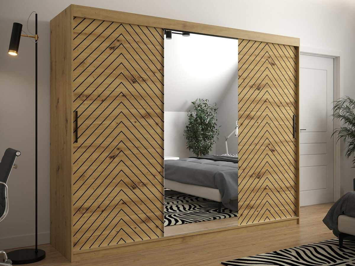 Wardrobe Hartford 317 (Artisan oak + Black)