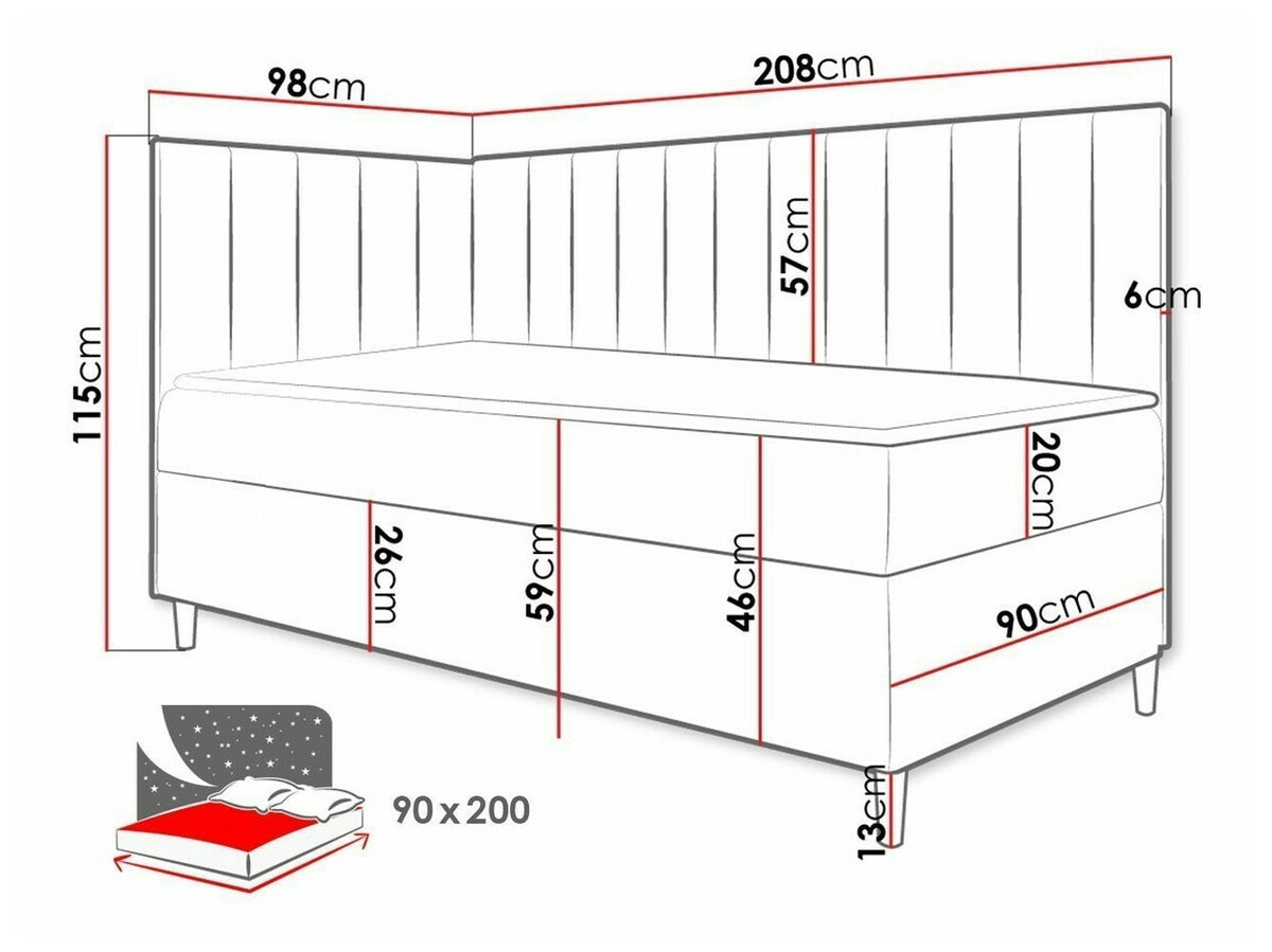 Continental bed Lucus (Soft 017 + Fresh 37)