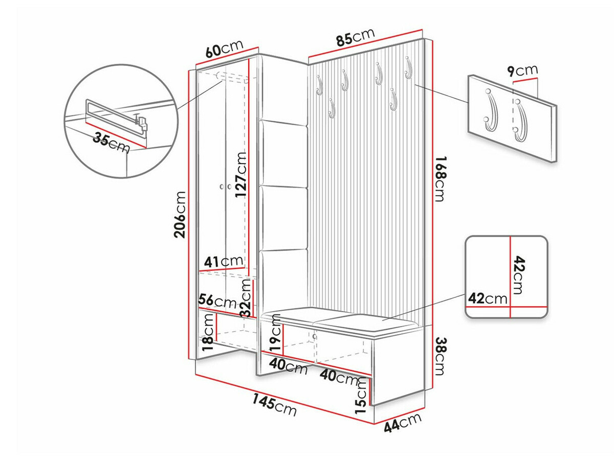 Hallway set Donio III (Artisan oak + Manila 18)
