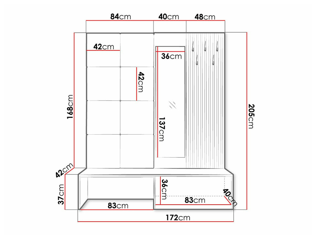 Hallway set Fabor (Artisan oak + Polo 897)