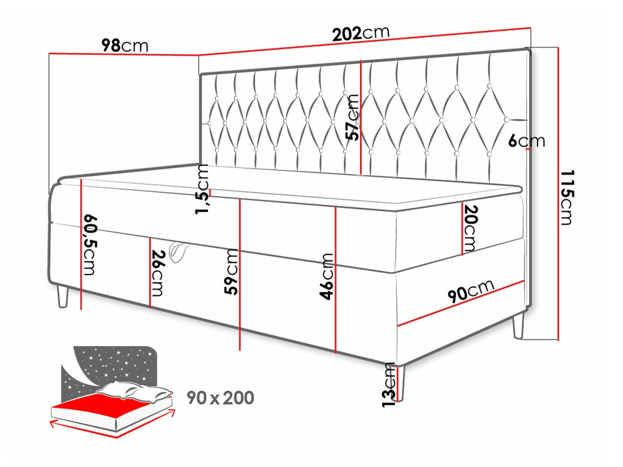 Continental bed Lucus II (Soft 017 + Fresh 1)