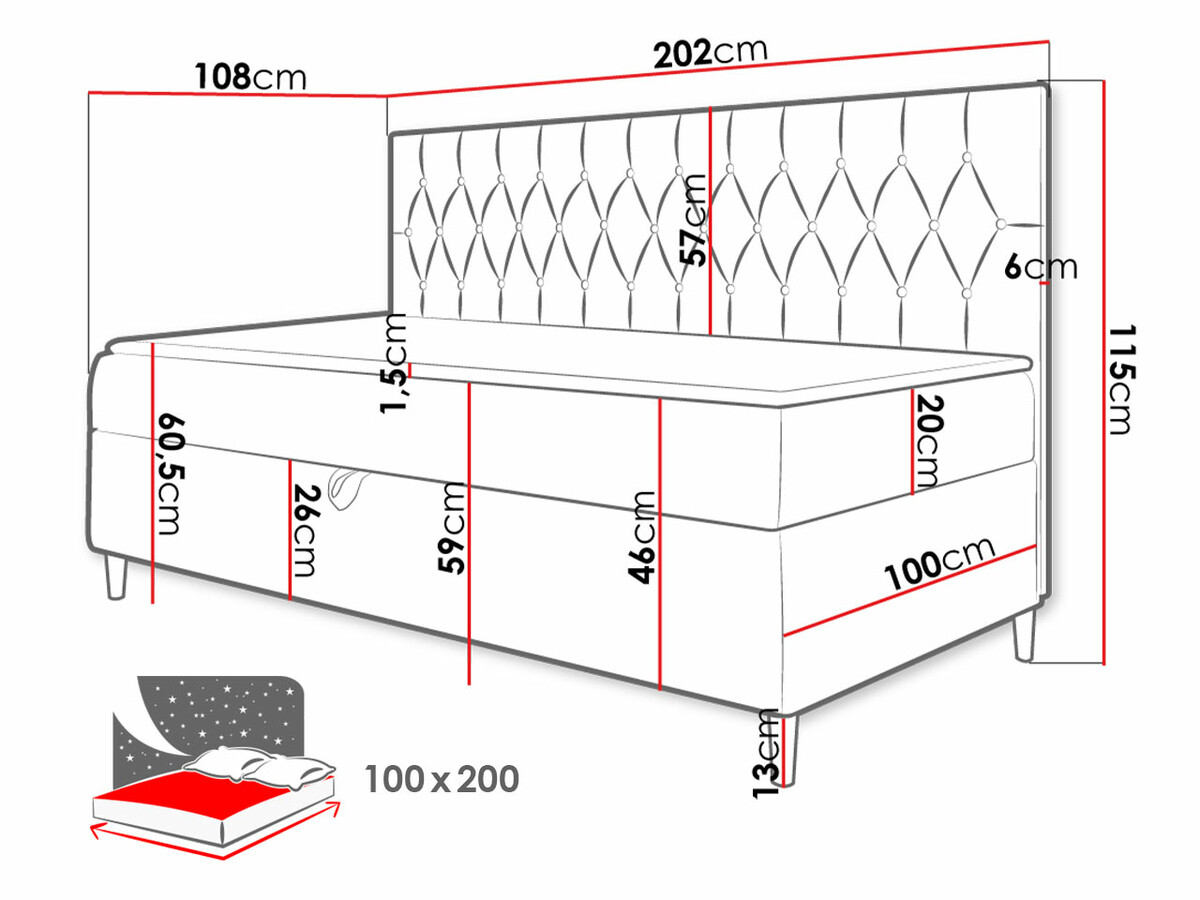 Continental bed Lucus II (Soft 017 + Fresh 1)