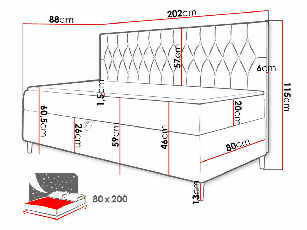 Continental bed Lucus II (Soft 017 + Fresh 37)