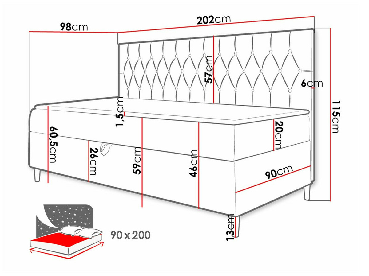 Continental bed Lucus II (Soft 017 + Fresh 4)