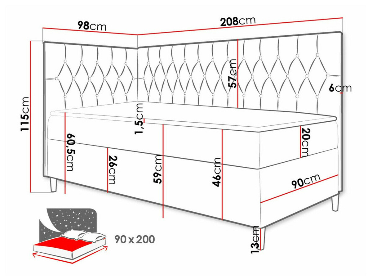 Continental bed Lucus III (Soft 017 + Fresh 17)