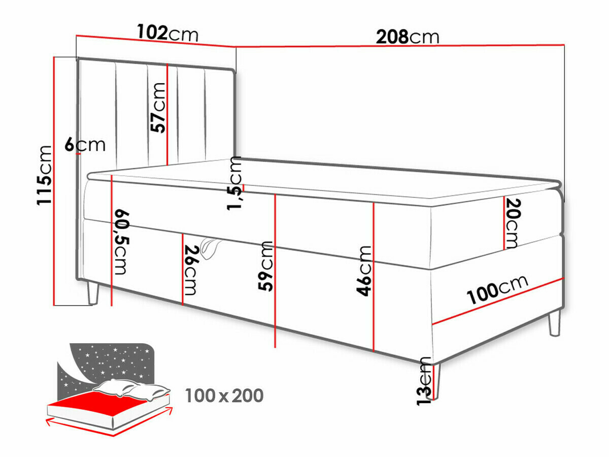 Continental bed Lucus VI (Soft 017 + Fresh 11)