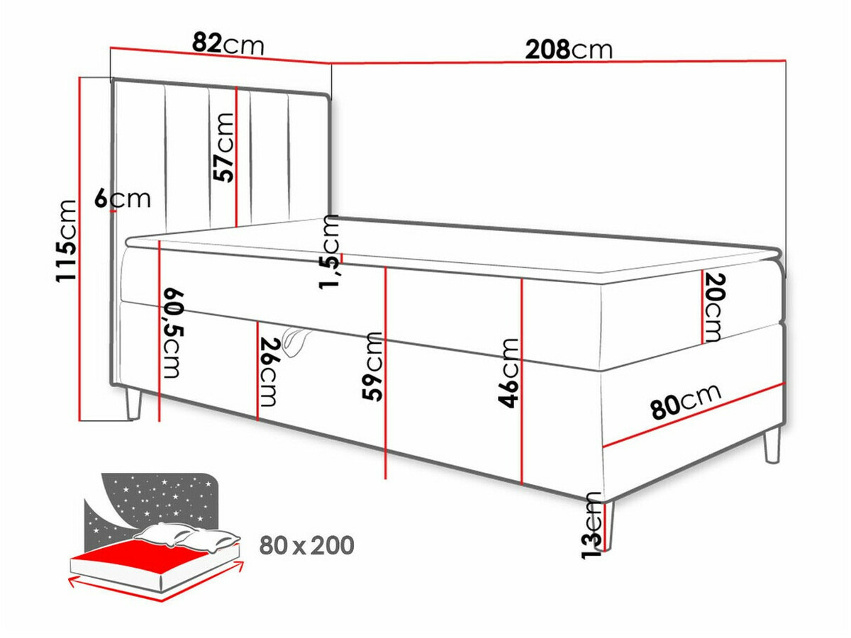 Continental bed Lucus VI (Soft 017 + Fresh 4)