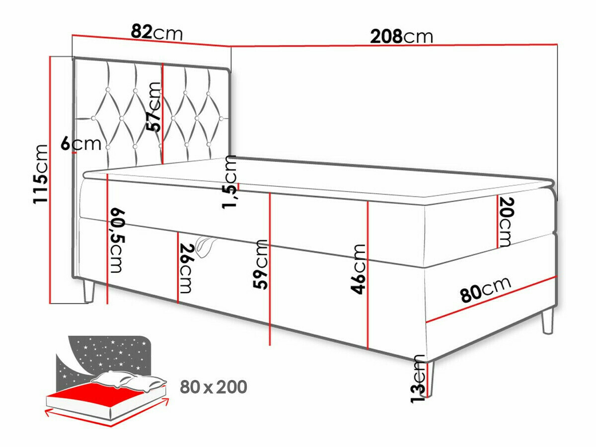 Continental bed Lucus VII (Soft 017 + Fresh 12)