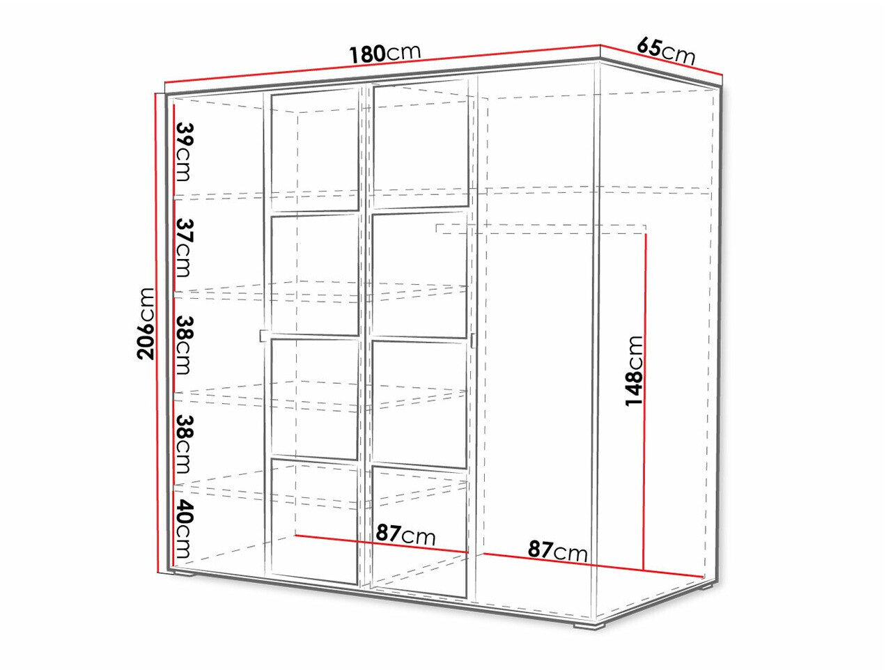 Wardrobe Toledo 117 (White + Black)