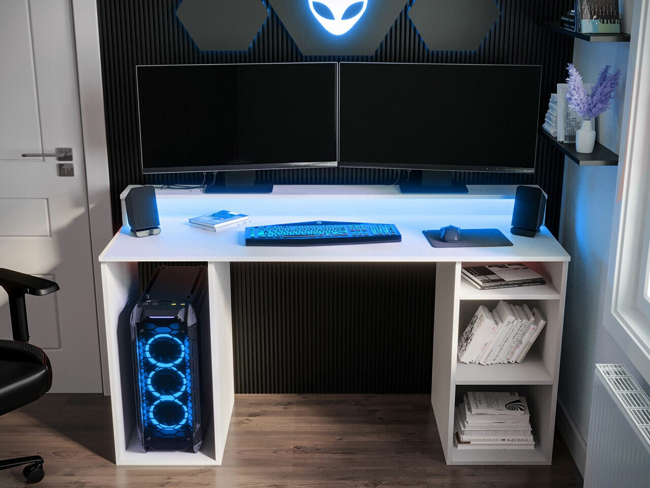 Gaming desk Lila (White)