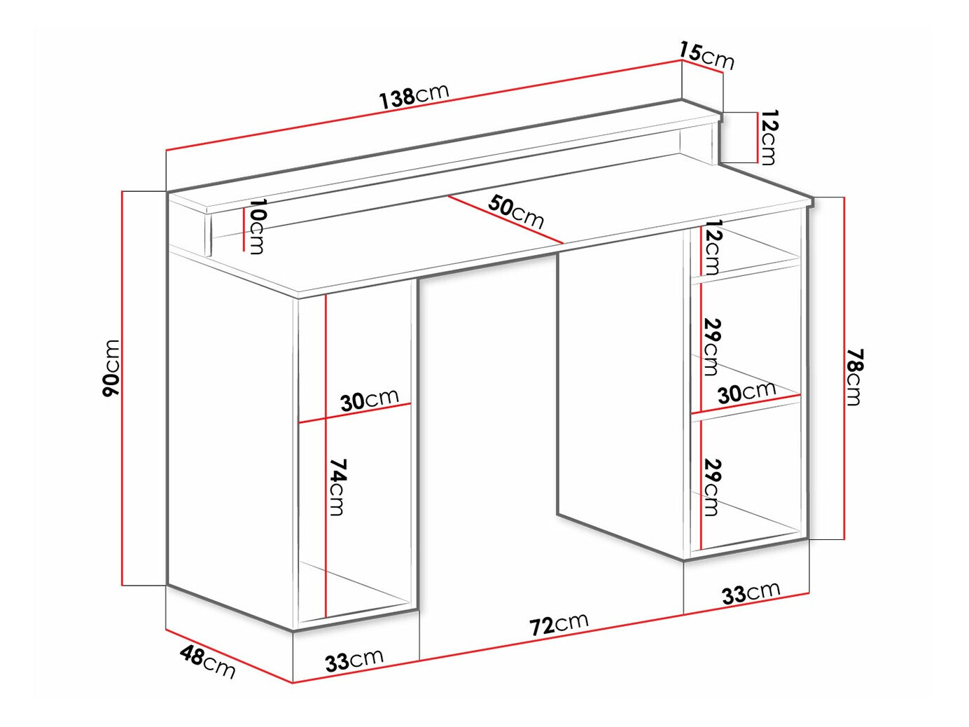 Gaming desk Lila (White)