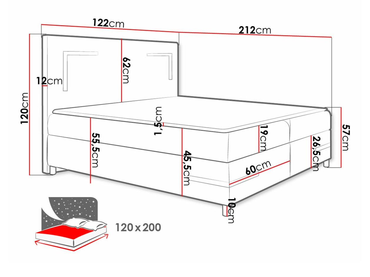 Continental bed Vallis (Madryt 190)