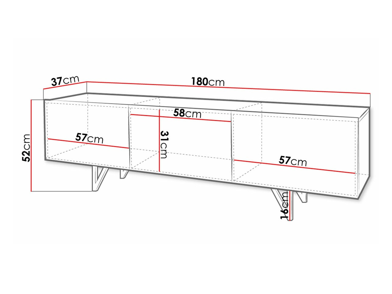 TV stand Audis (White + Glossy white)