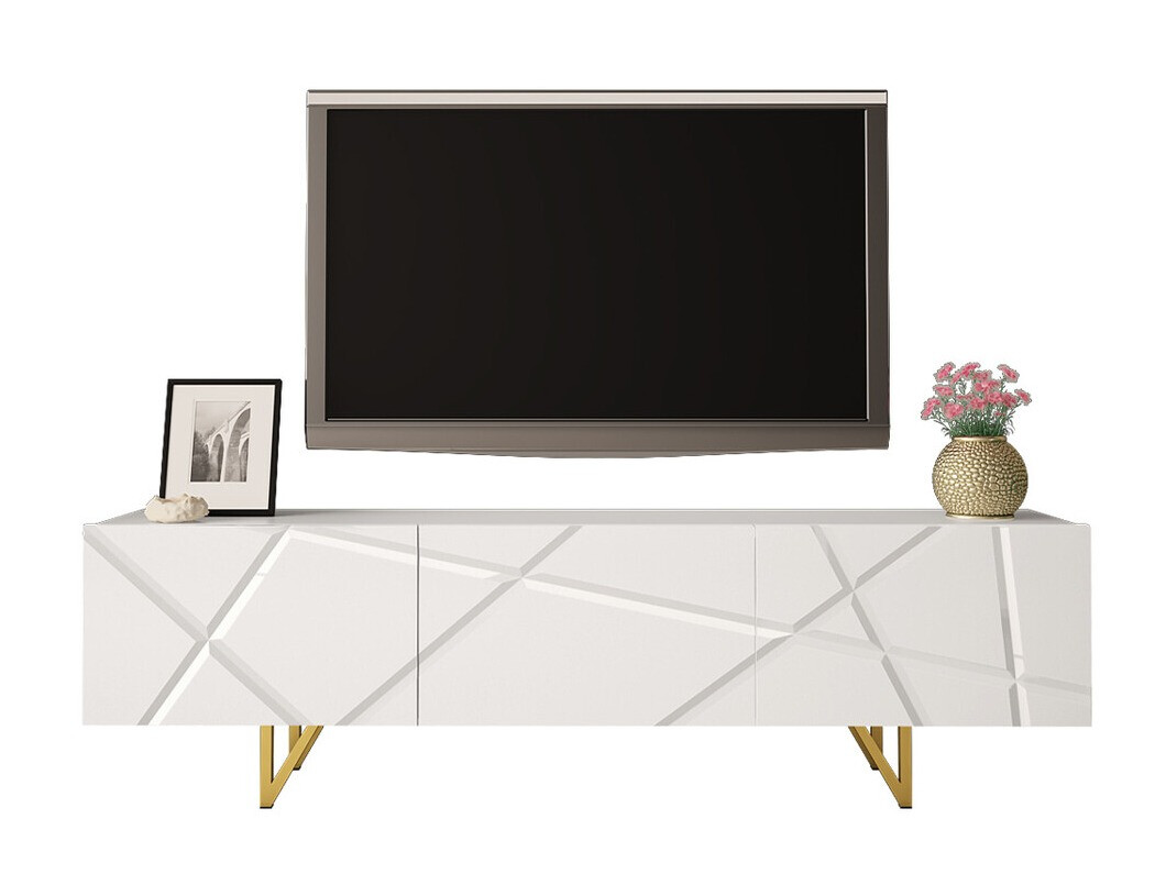 TV stand Audis (White + Glossy white)