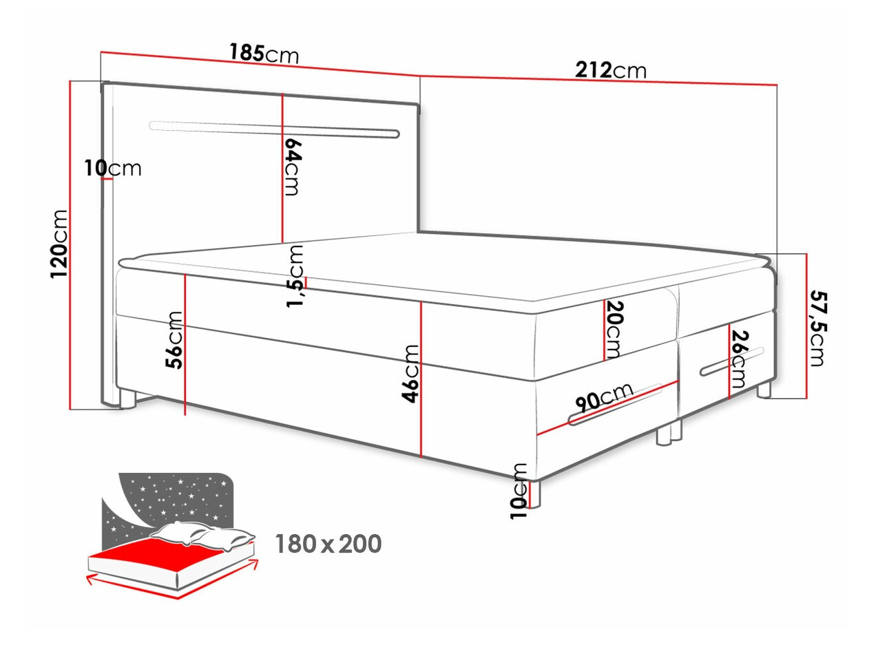 Continental bed Pluvia (Fresh 1)