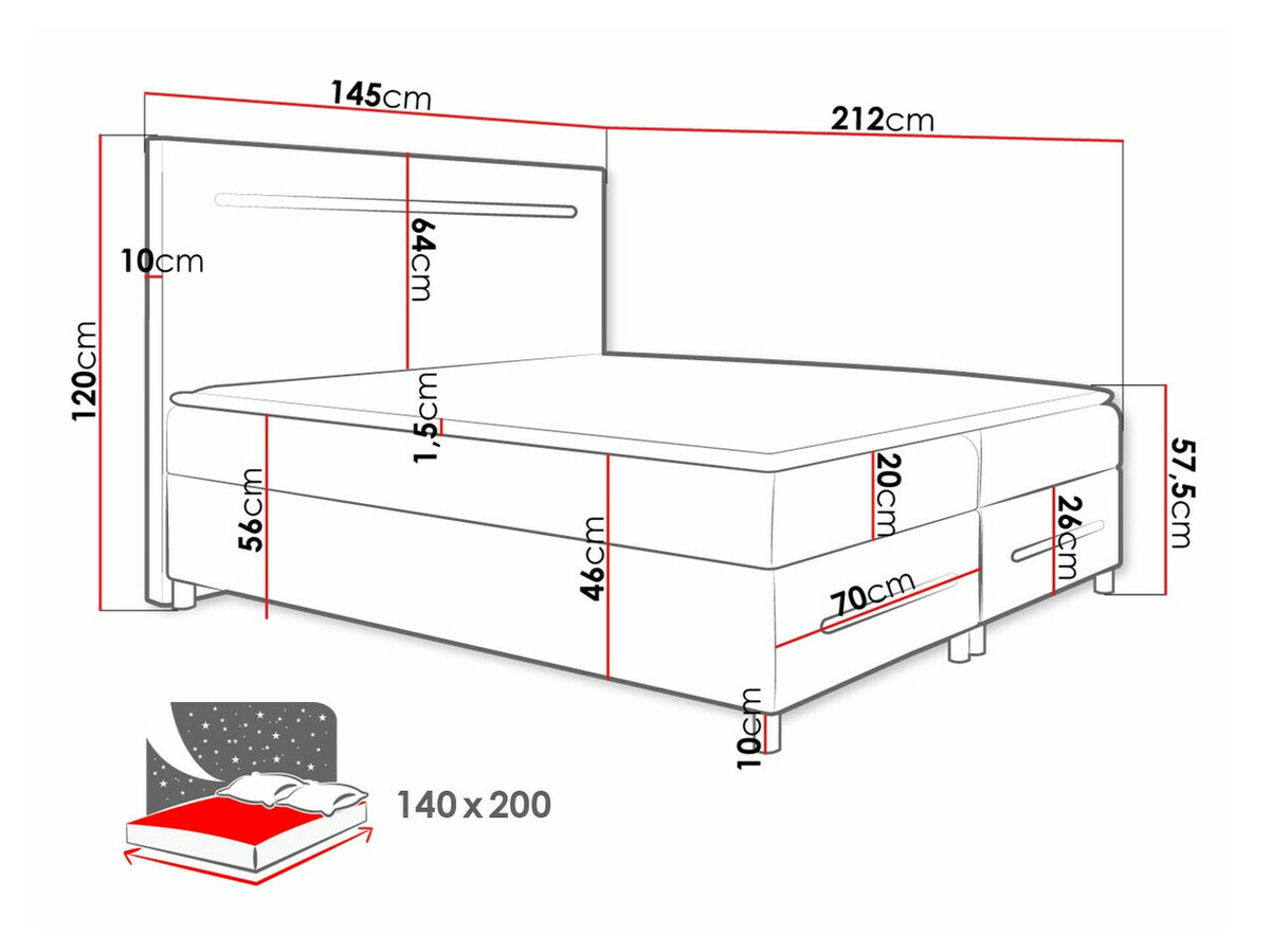 Continental bed Pluvia (Soft 029)